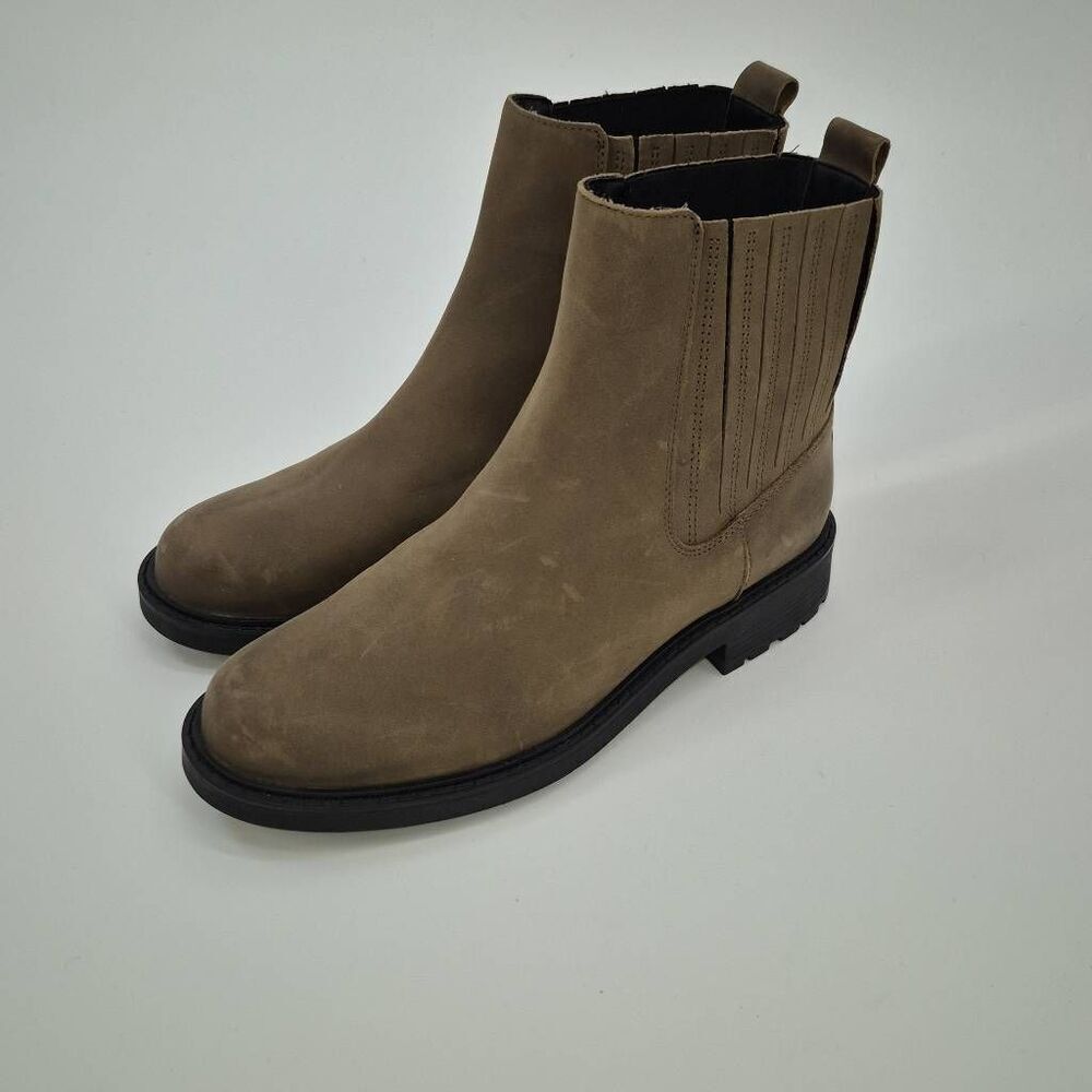 Clarks Orinoco 2 Mid Olive Ankle Leather Pull On Boots Size 9.5 M